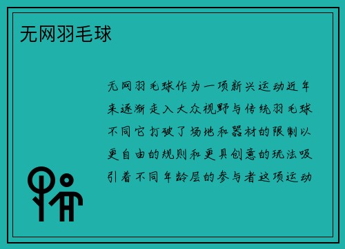 无网羽毛球